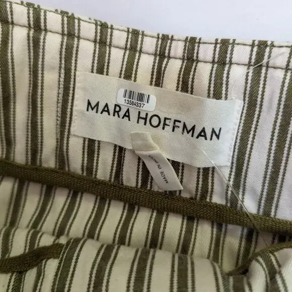 Mara Hoffman Lici Linen Skirt High Waisted Striped Button Front Size 2 Preowned - Picture 8 of 8